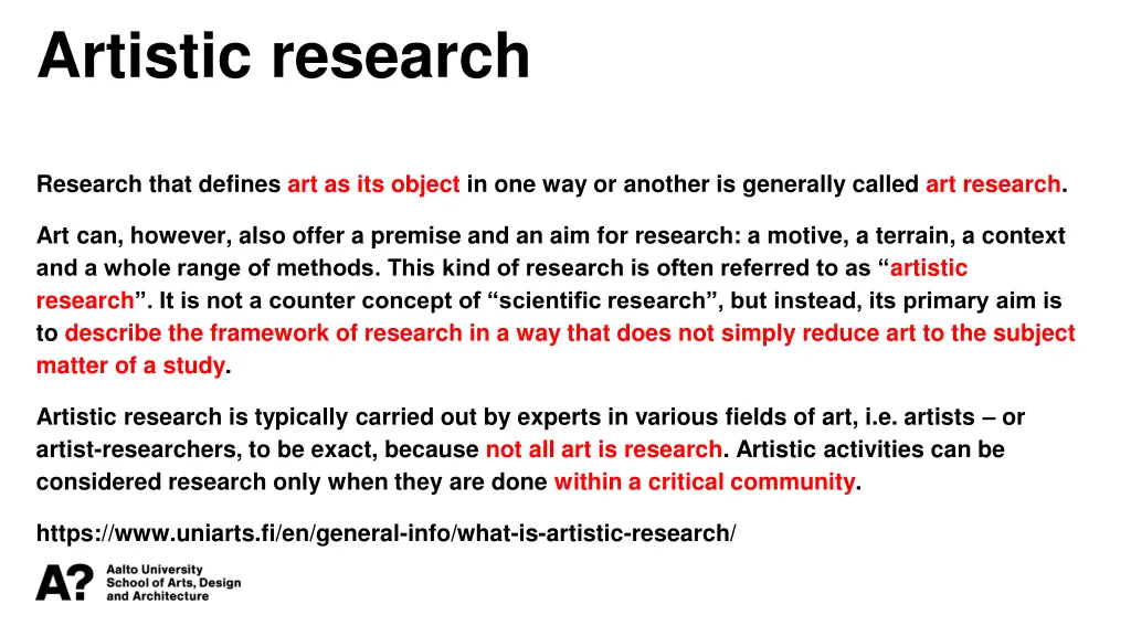 artistic research