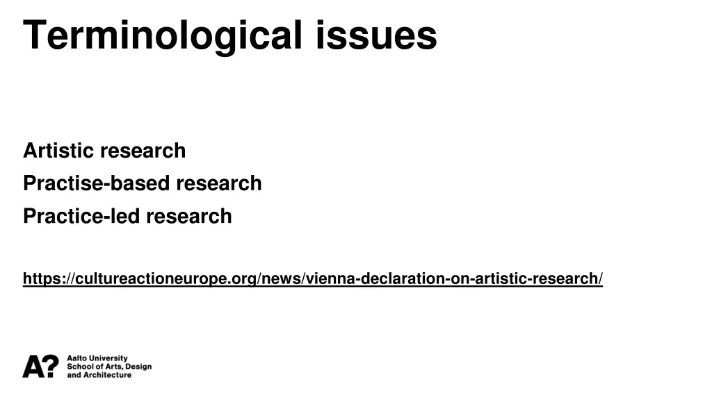 terminological issues