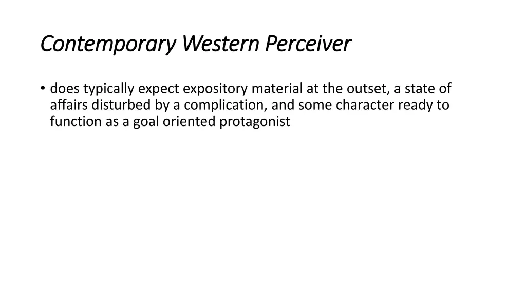 contemporary western perceiver contemporary