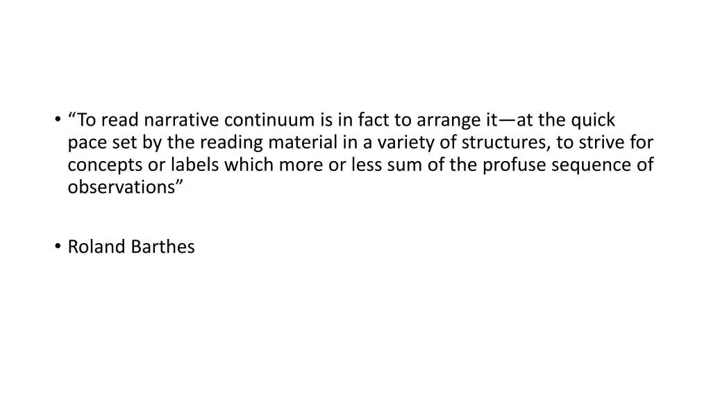 to read narrative continuum is in fact to arrange