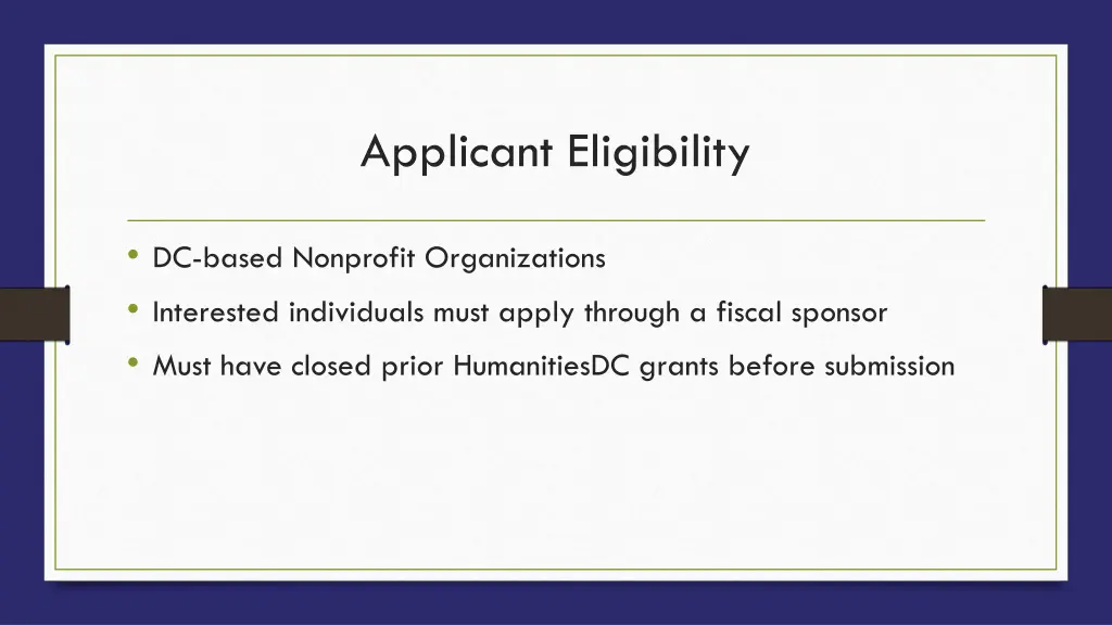 applicant eligibility
