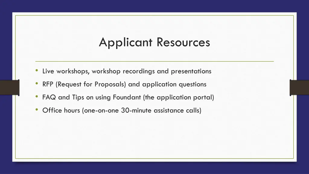 applicant resources