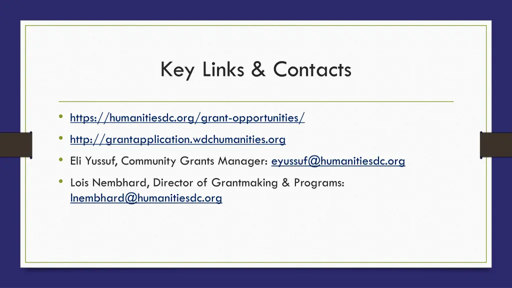 key links contacts