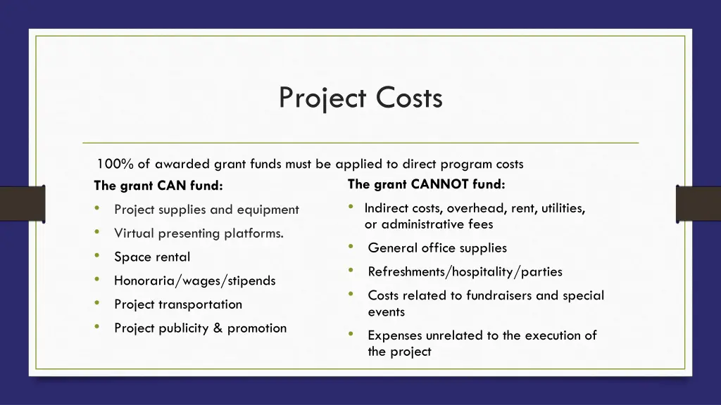 project costs