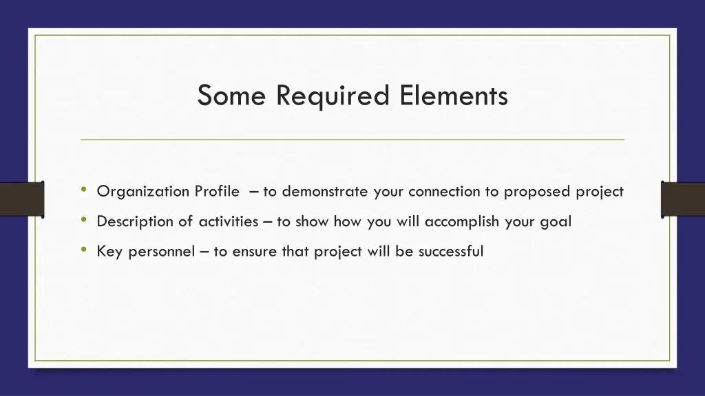 some required elements
