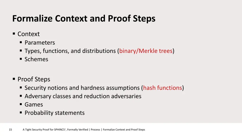 formalize context and proof steps