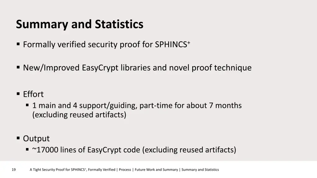 summary and statistics
