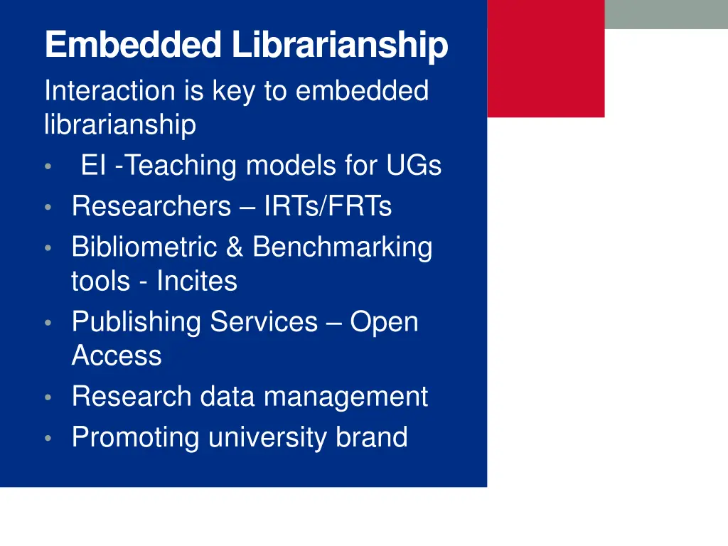 embedded librarianship interaction