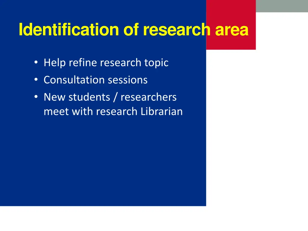 identification of research area