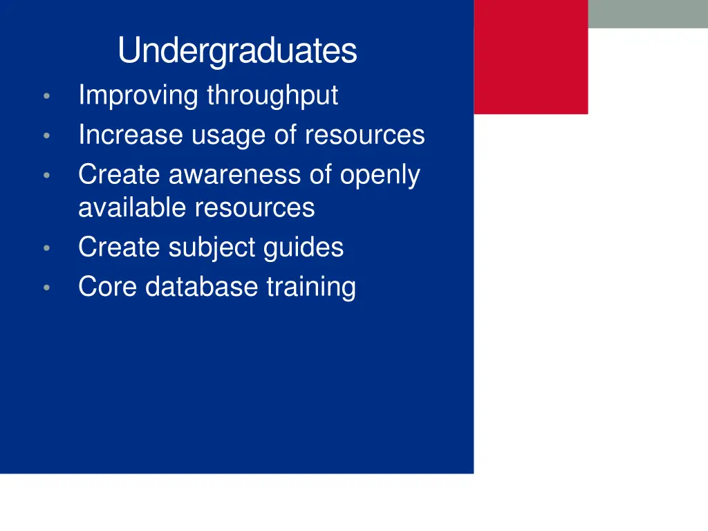 undergraduates improving throughput increase