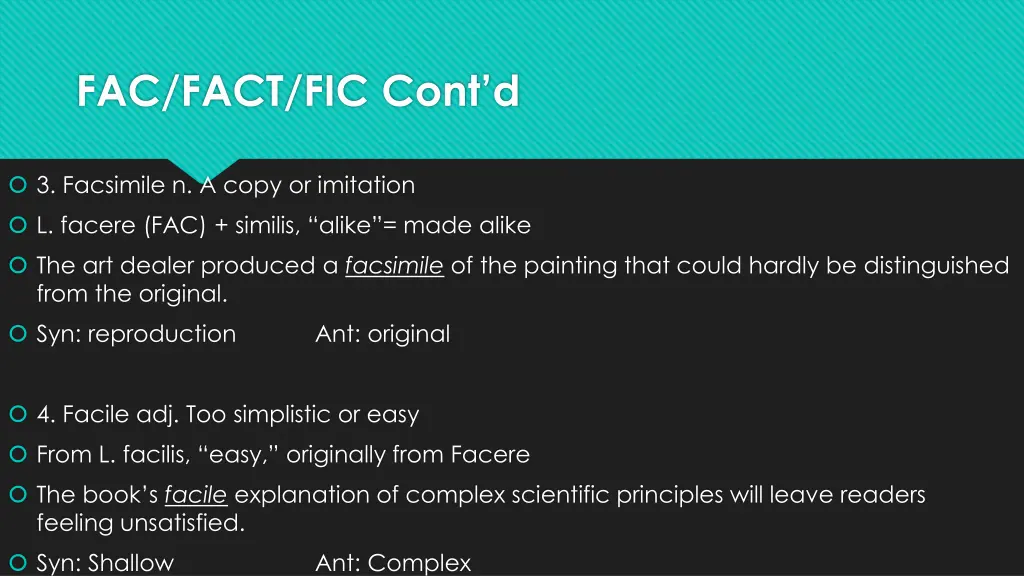 fac fact fic cont d