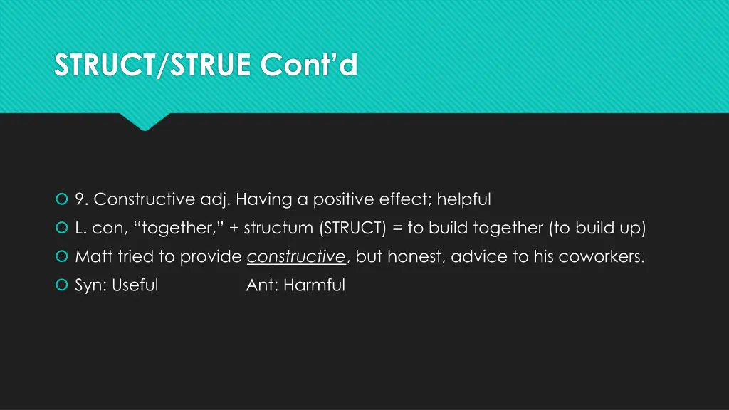 struct strue cont d