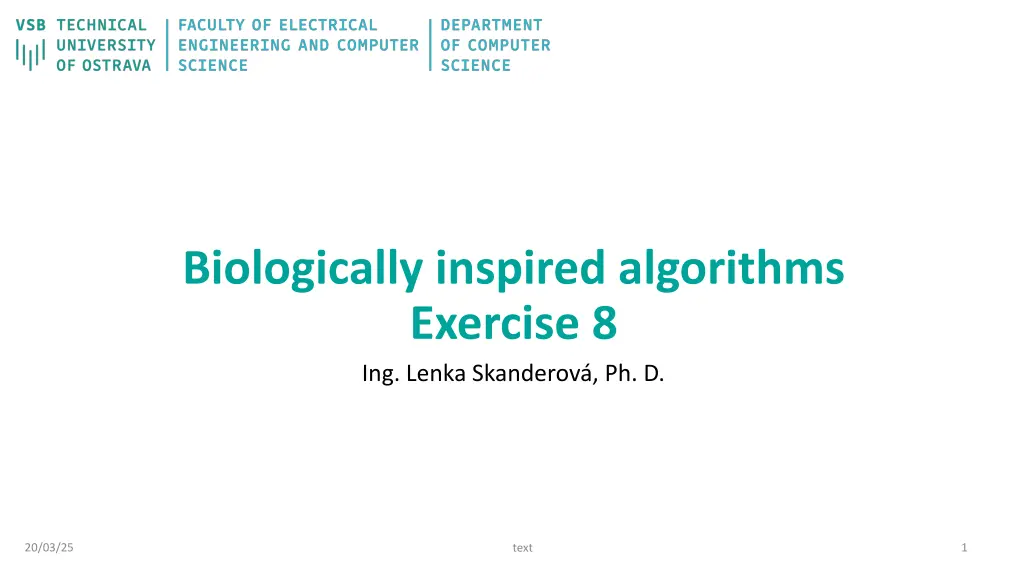 biologically inspired algorithms exercise