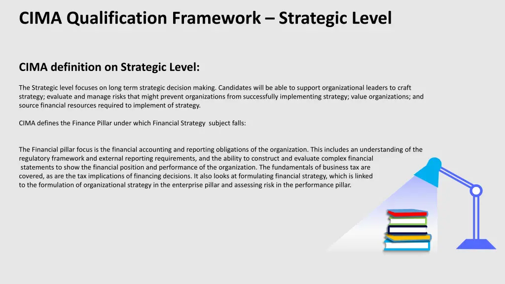 cima qualification framework strategic level