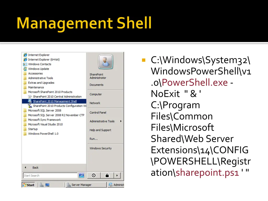 c windows system32 windowspowershell