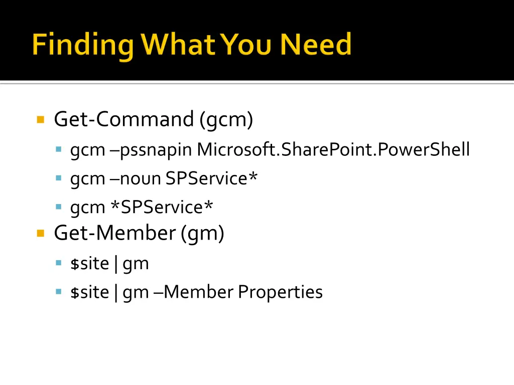 get command gcm gcm pssnapin microsoft sharepoint