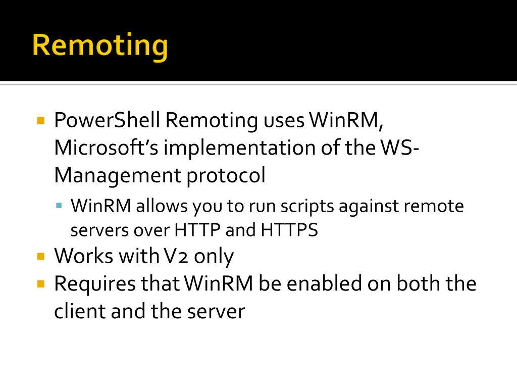 powershell remoting uses winrm microsoft