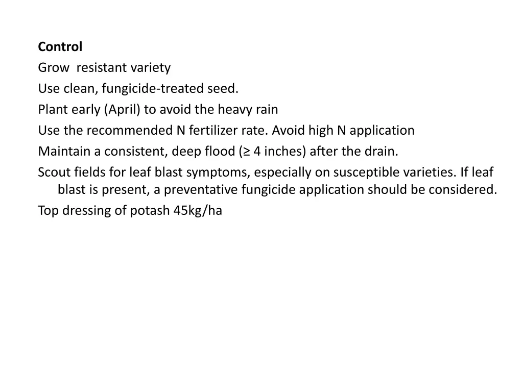 control grow resistant variety use clean