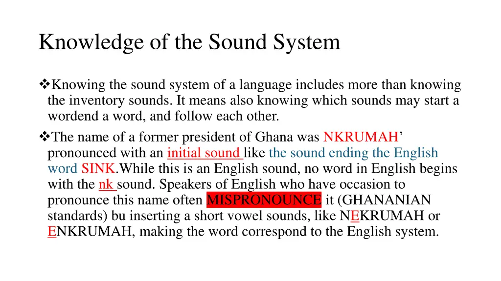 knowledge of the sound system 2