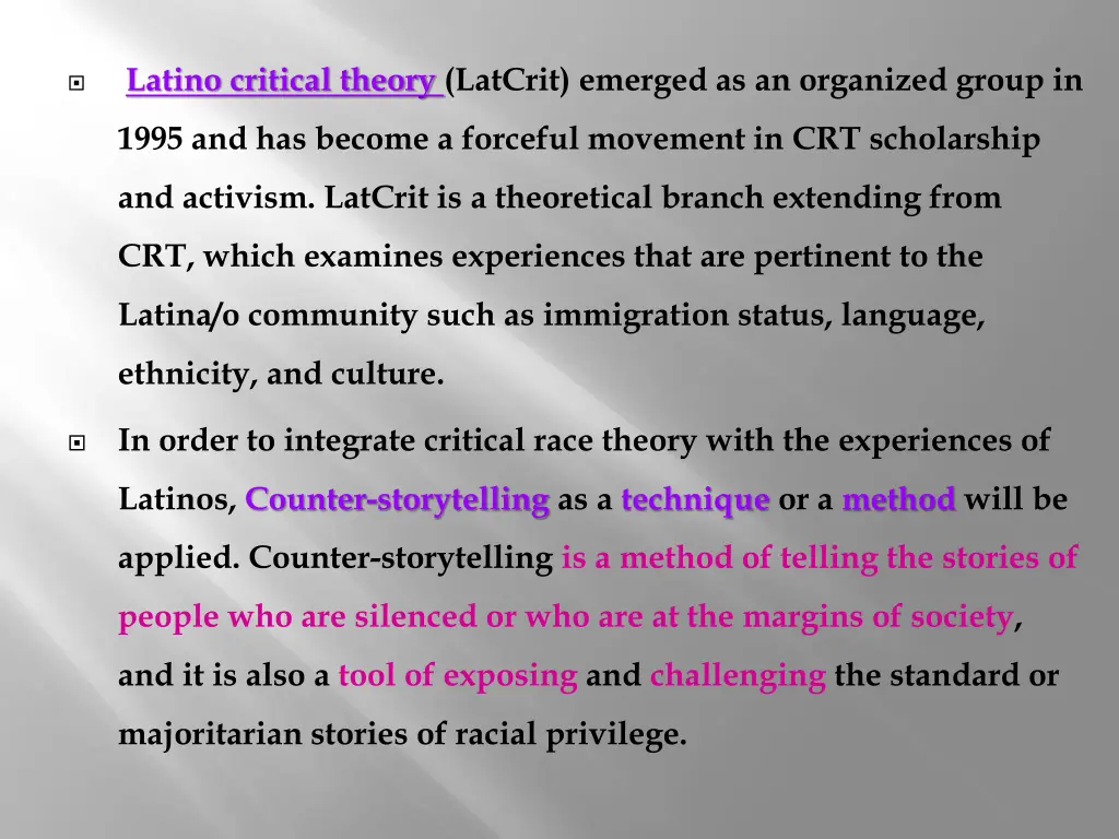 latino critical theory latcrit emerged
