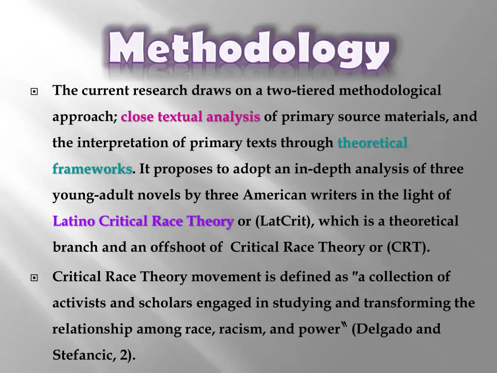 the current research draws on a two tiered