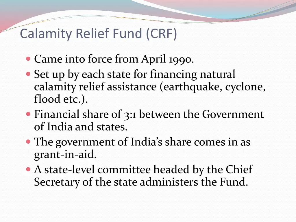 calamity relief fund crf