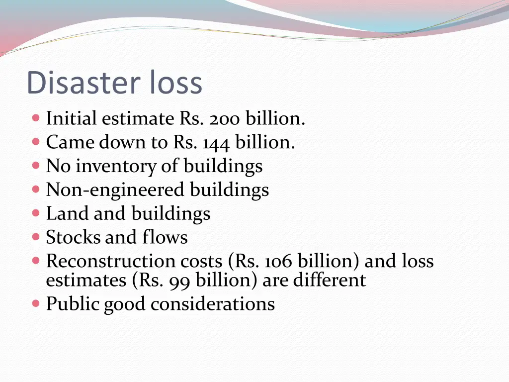 disaster loss initial estimate rs 200 billion