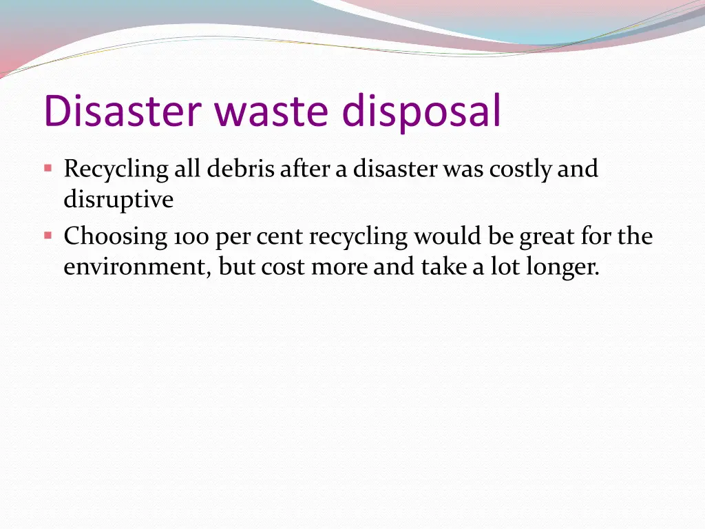 disaster waste disposal