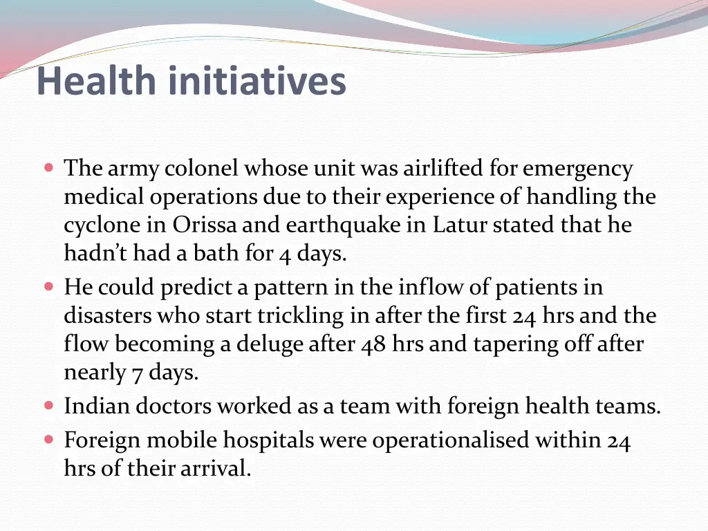 health initiatives