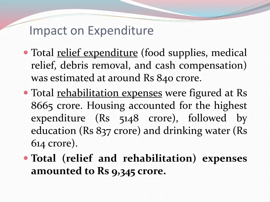 impact on expenditure