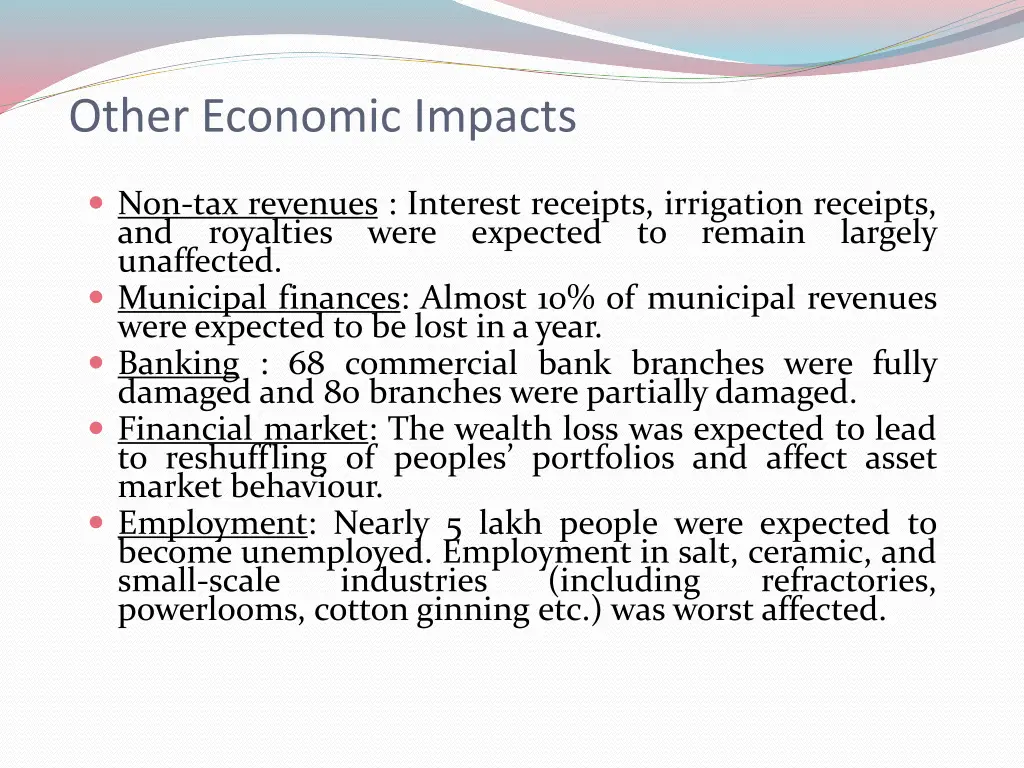 other economic impacts