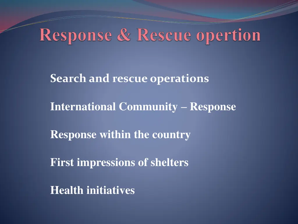 search and rescue operations