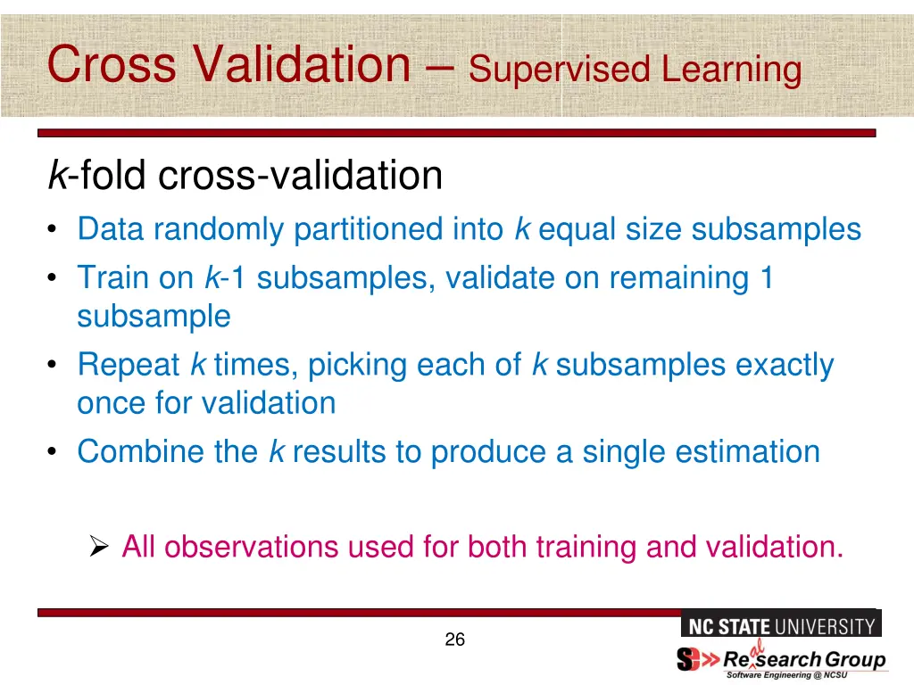 cross validation supervised learning