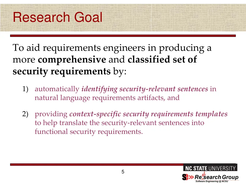 research goal