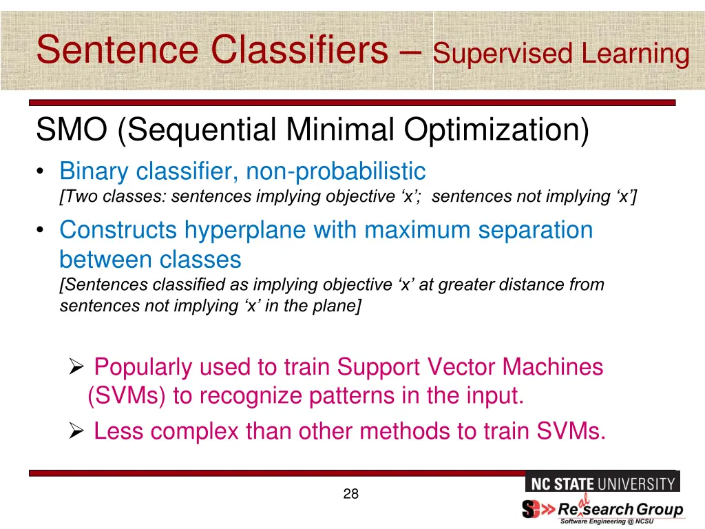 sentence classifiers supervised learning 1