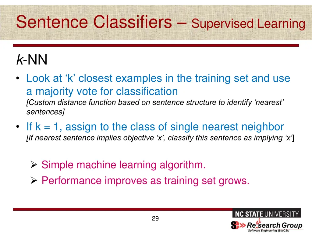sentence classifiers supervised learning 2