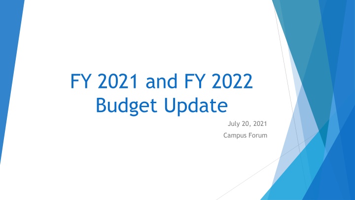 fy 2021 and fy 2022 budget update