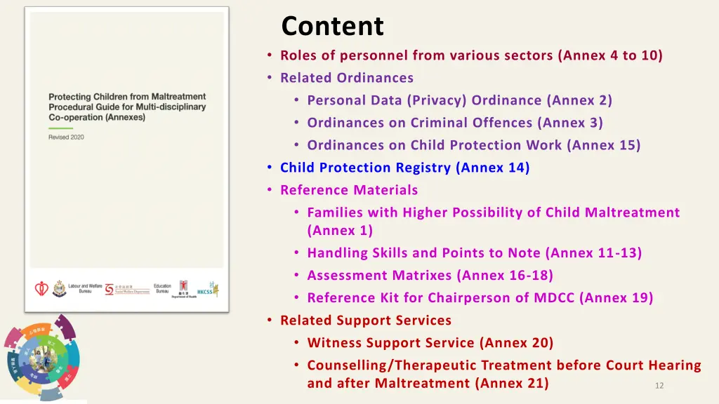 content roles of personnel from various sectors