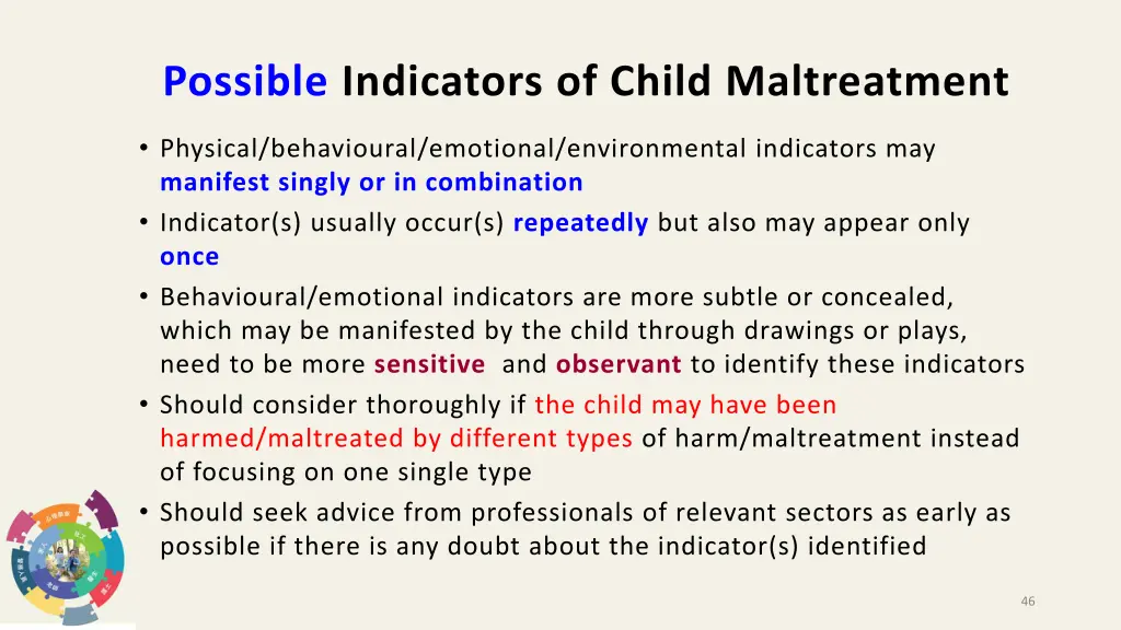 possible indicators of child maltreatment