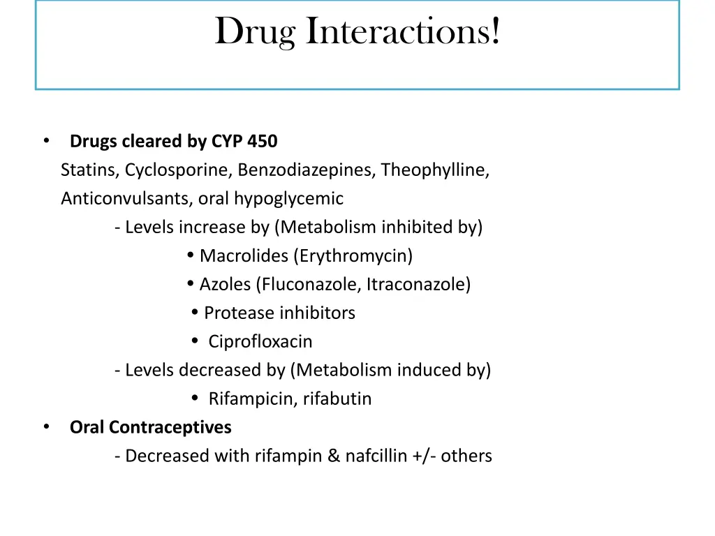 drug interactions
