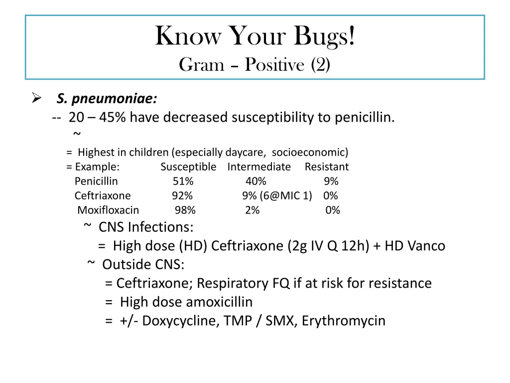 know your bugs gram positive 2