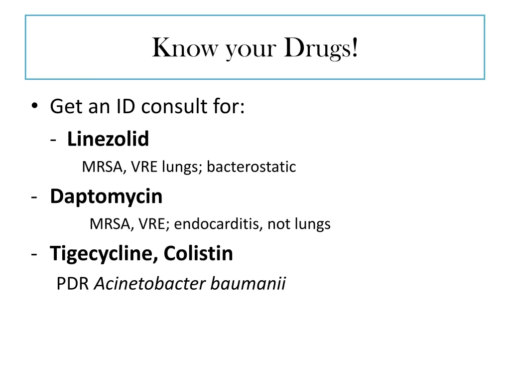 know your drugs