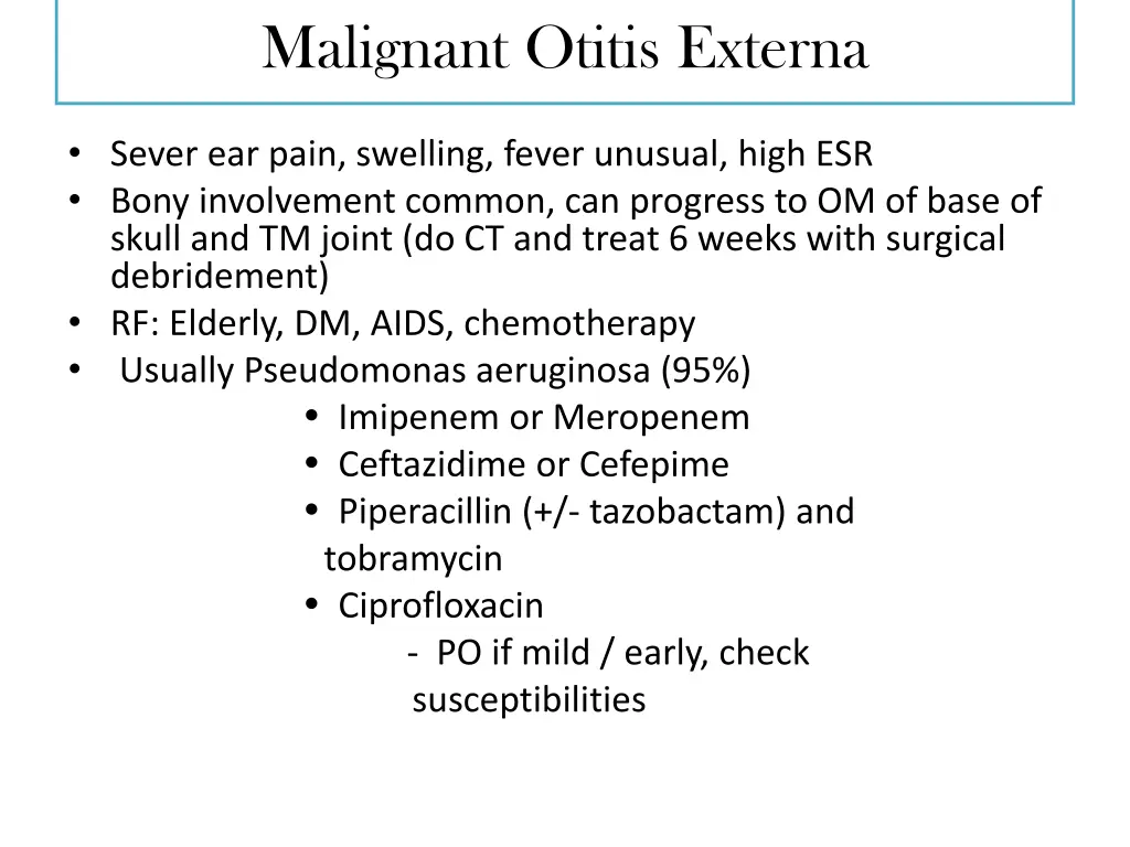 malignant otitis externa