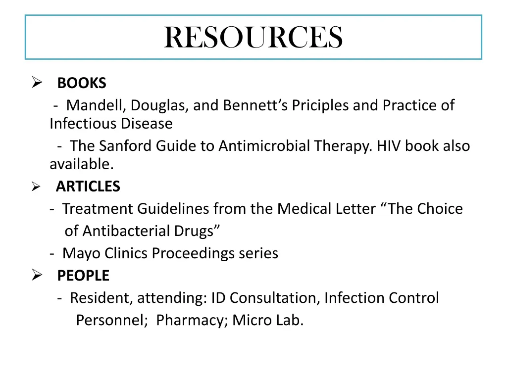 resources