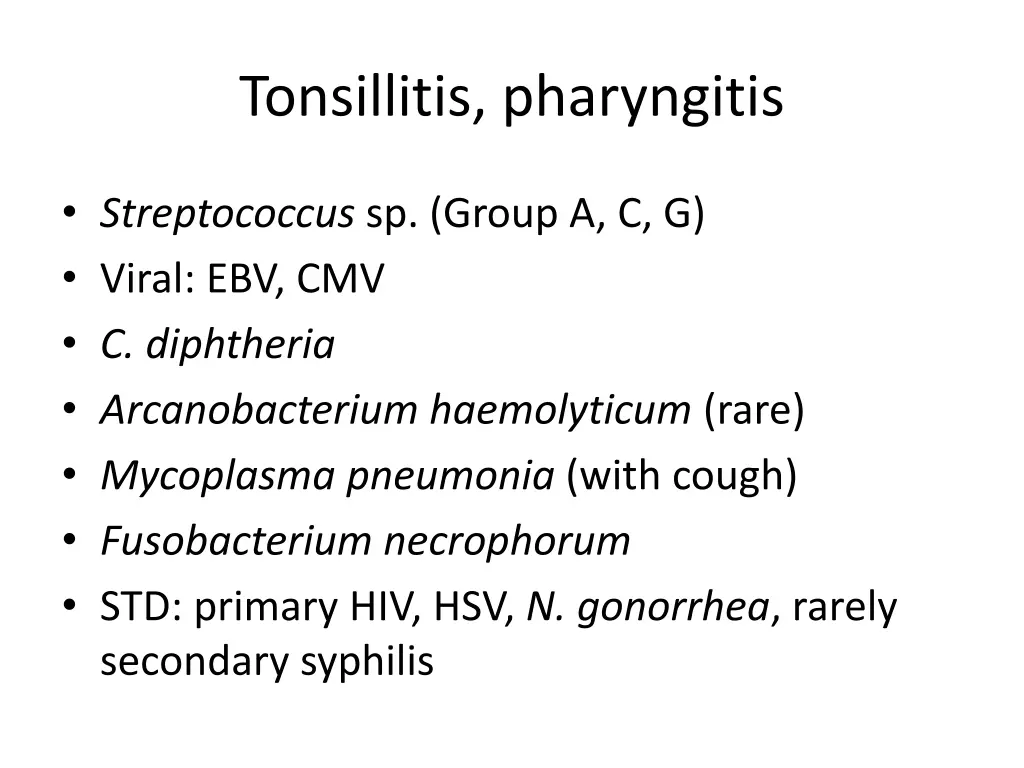 tonsillitis pharyngitis