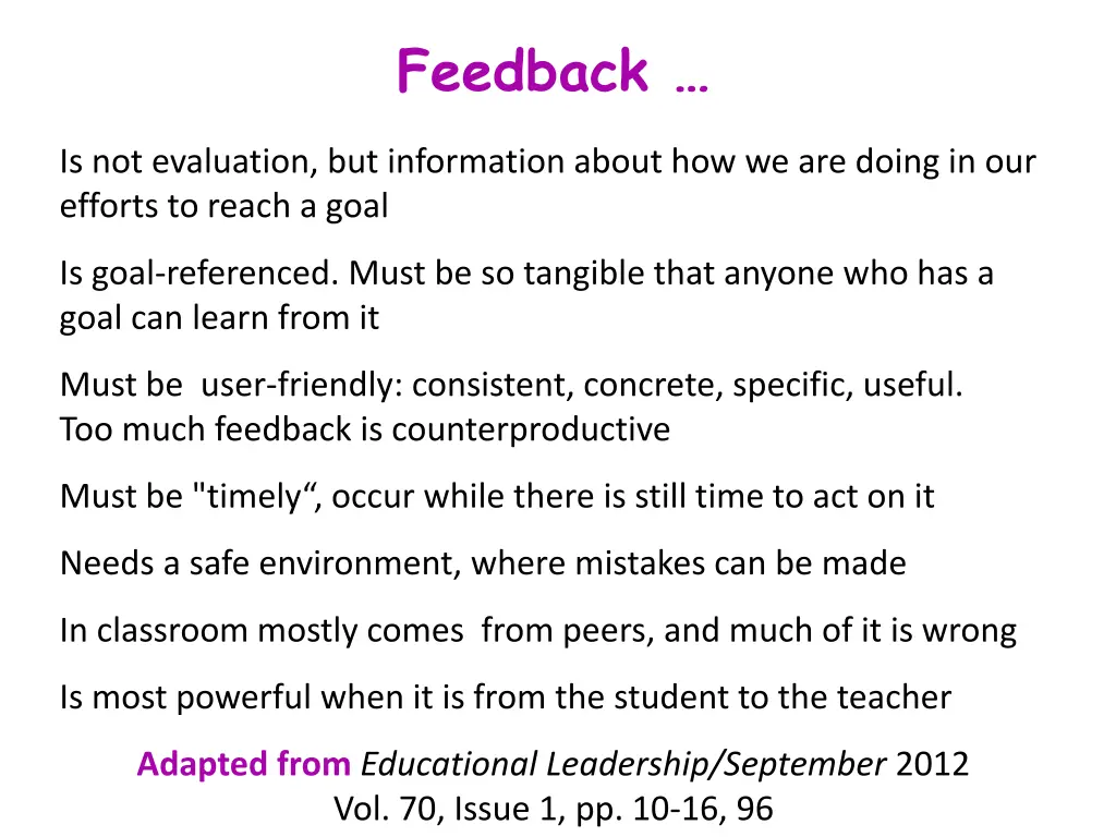 feedback