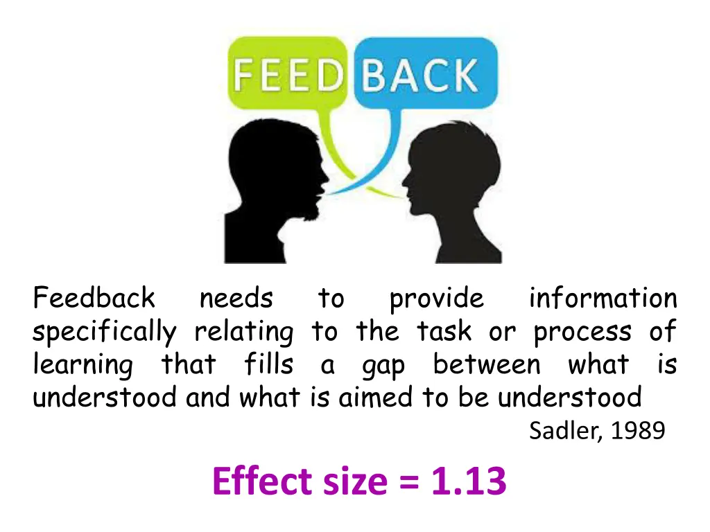 feedback specifically relating to the task