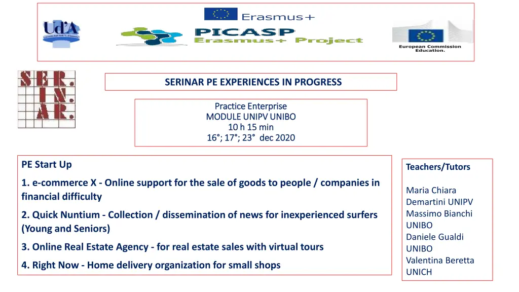 serinar pe experiences in progress