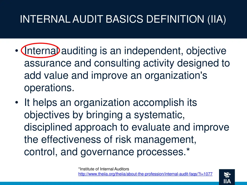 internal audit basics definition iia 1