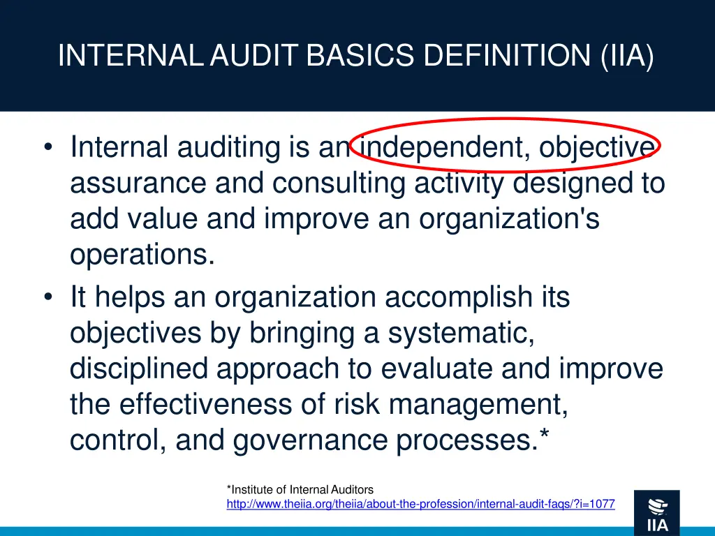internal audit basics definition iia 3